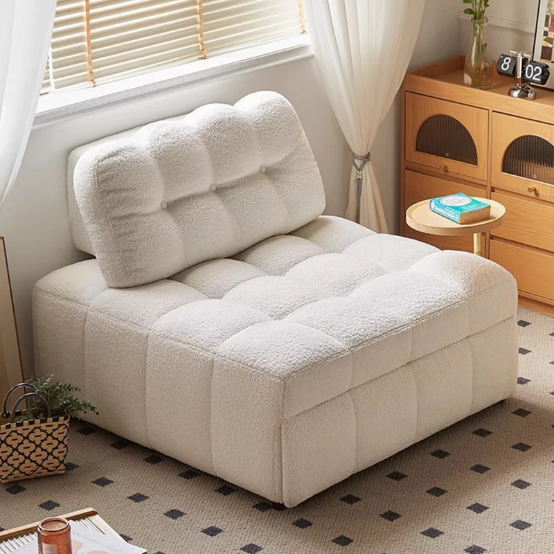 Modern White Convertible Sofa Bed Soft Cloud Sleeper Sofa for Home & Small Apartment
