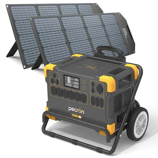 PECRON New 8kw Hours E2000LFP Superior Fast Charge Solar Generator, Solar Energy System, Home Power Station