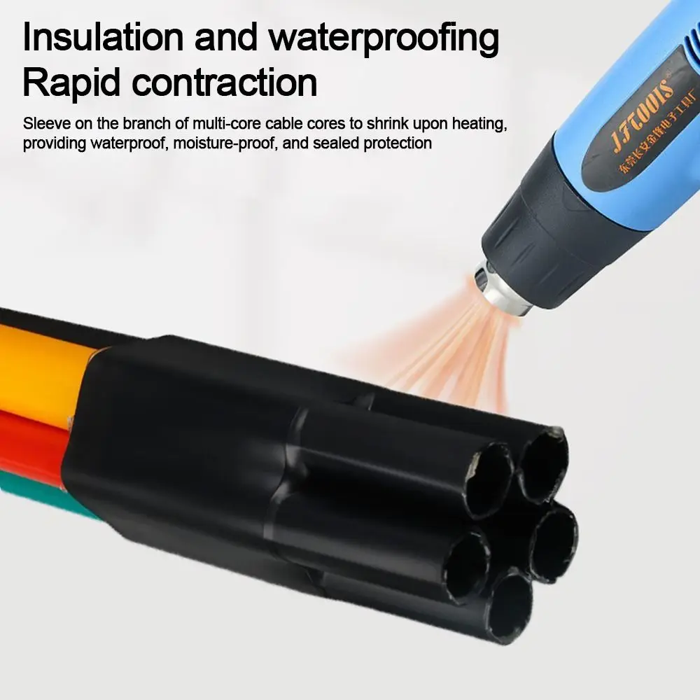 New 2/3/4/5/Core Heat Shrink Wrap Tube Waterproof Black Insulation Sleeve With Glue Separate Branch Splitter