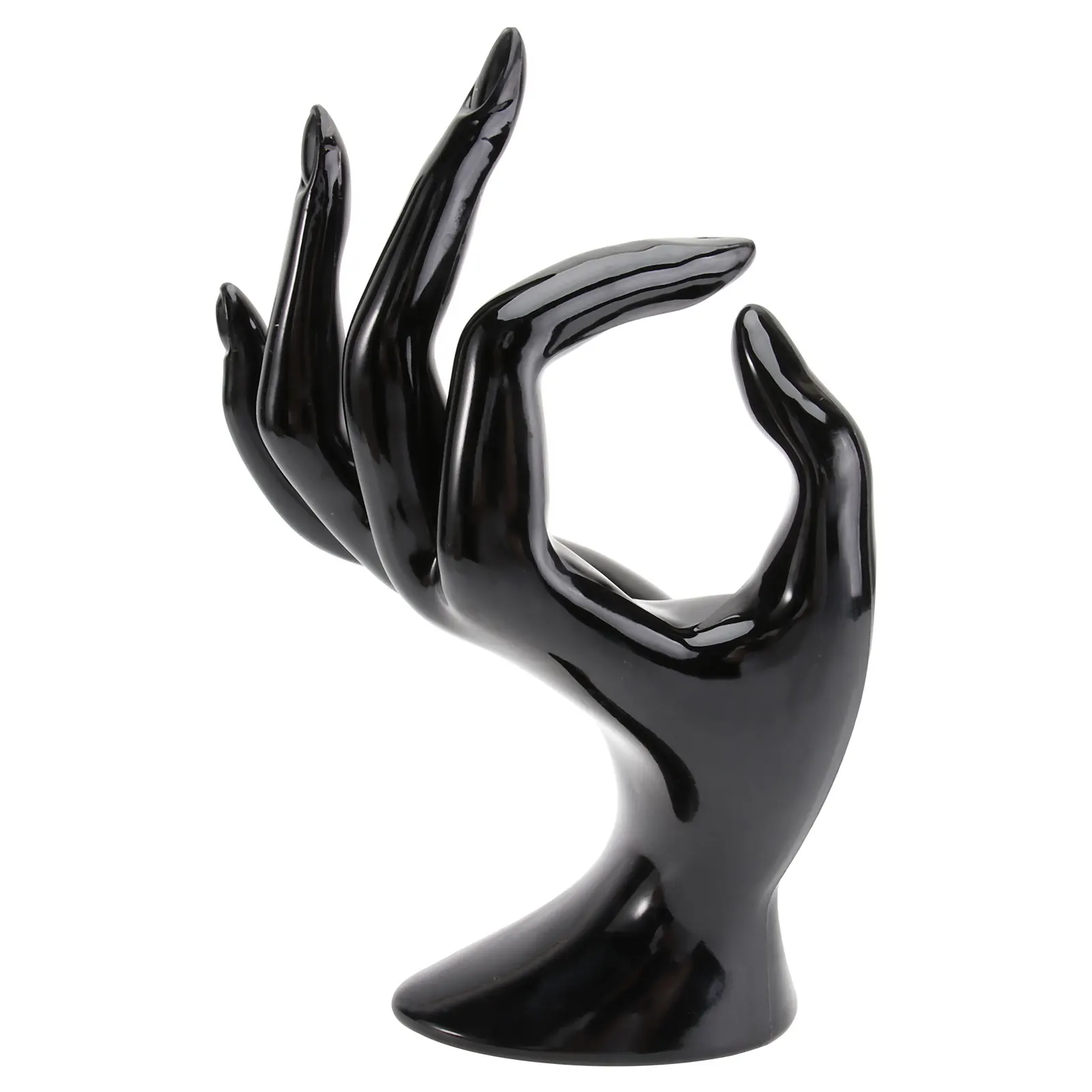 8x17cm Black Creative Ok Hand Shape Jewelry Display Rack Ring Holder Bracelet Display Organizer for Shop Home Jewelry Rack