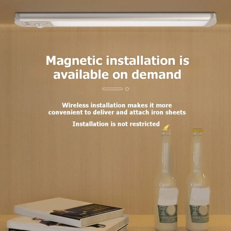 

WORTHOWN-Smart Sensor LED Light Bar, USB Powered, 6500K Brightness, Motion Activated, Easy Installation For Home Cabinets