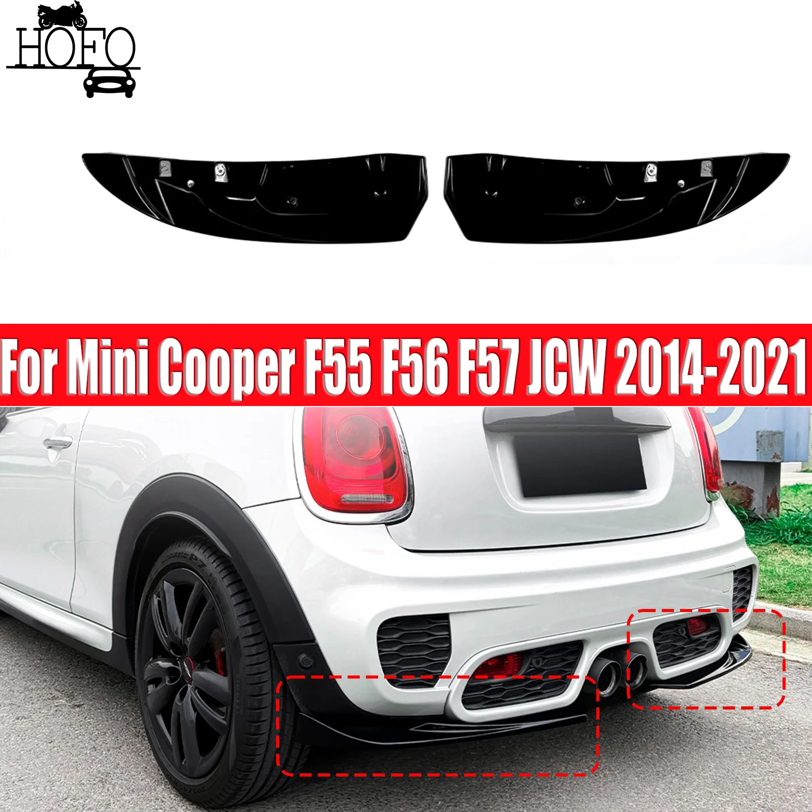 Rear Bumper Diffuser Lip Panel Trim For Mini Cooper F55 F56 F57 JCW 2014-2021