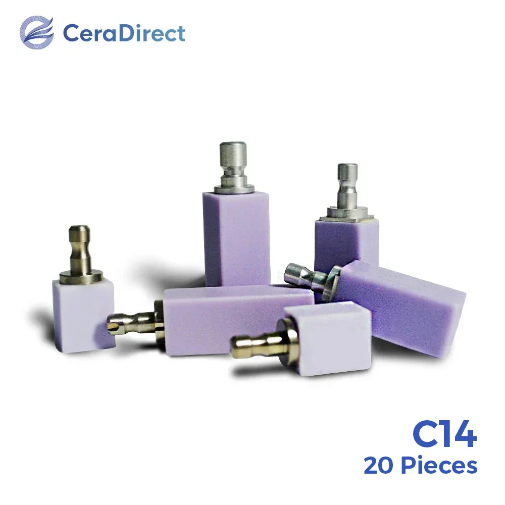 

20 Pieces Ceradirect Lithium Disilicate Blocks(Glass Ceramic)-C14-HT/LT for Dental Lab CAD/CAM