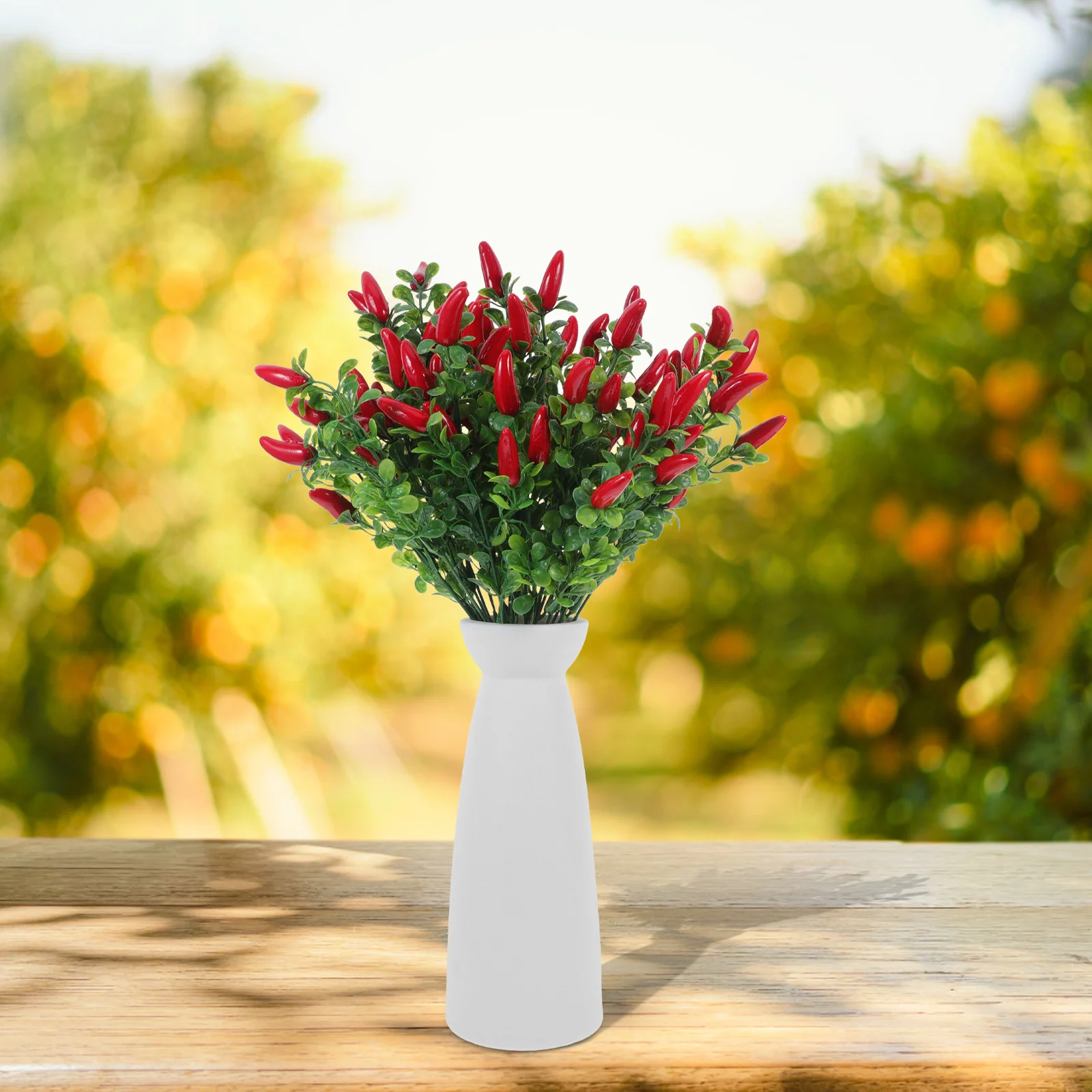 

4pcs Artificial Pepper Tree Decor Realistic Simulation Plant For Home Office Desk Mini Plastic Plants Indoor Garden Ornament