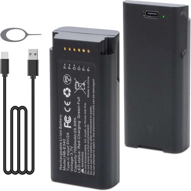 Battery for Eufy Video Doorbell E340, 7000mAh High Capacity Spare Battery 2 Pack E340 7000mAh Rechargeable Battery