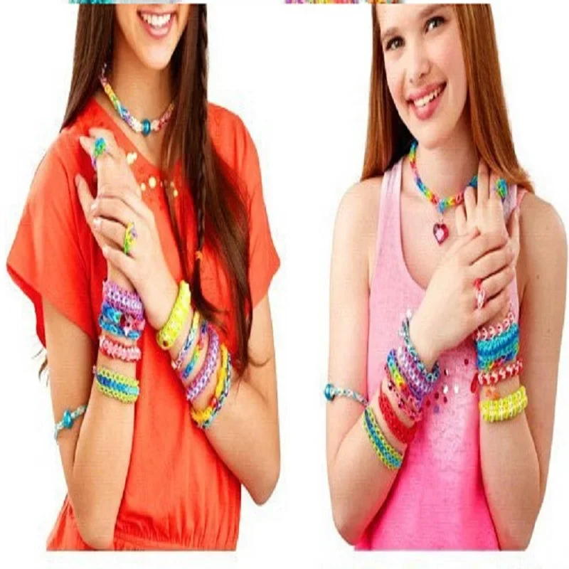 Bandas de goma de colores para niños y niñas, accesorios de pulsera de silicona elástica de 2022 piezas, herramienta de tejido artesanal, juguetes para niños, regalo, novedad de 600