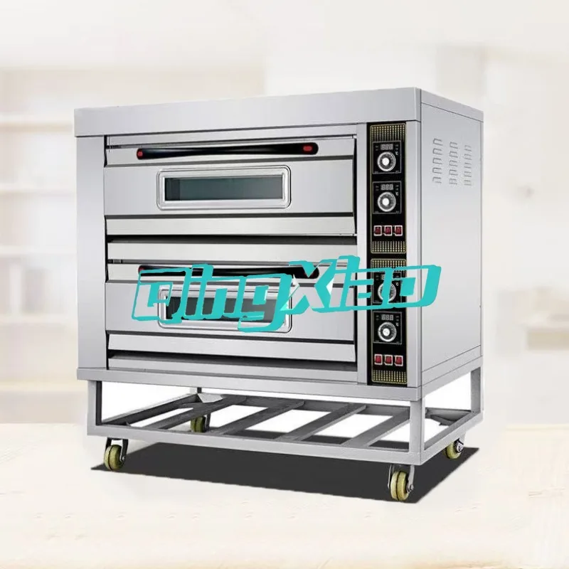 Double Layer Commercial Food Oven Multifunctional Baking Equipment Two Layer Two Tray Four Tray Six Tray Electric Oven