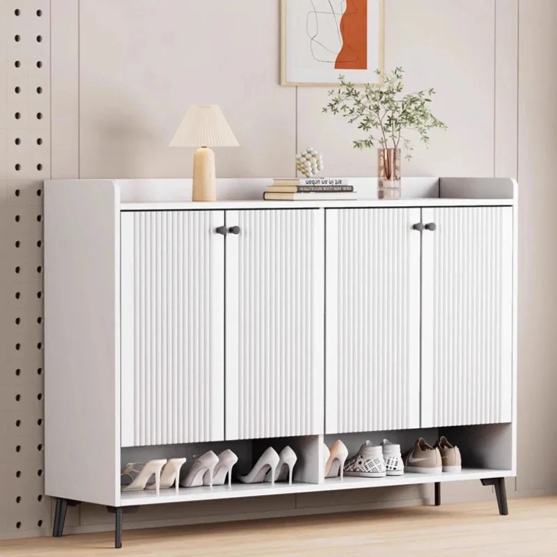 خزانة الأحذية البيضاء الجمالية الحديثة بساطتها تصميم فاخر تخزين خزانة الأحذية الأزياء الداخلية Sapateira الأثاث العصري #4