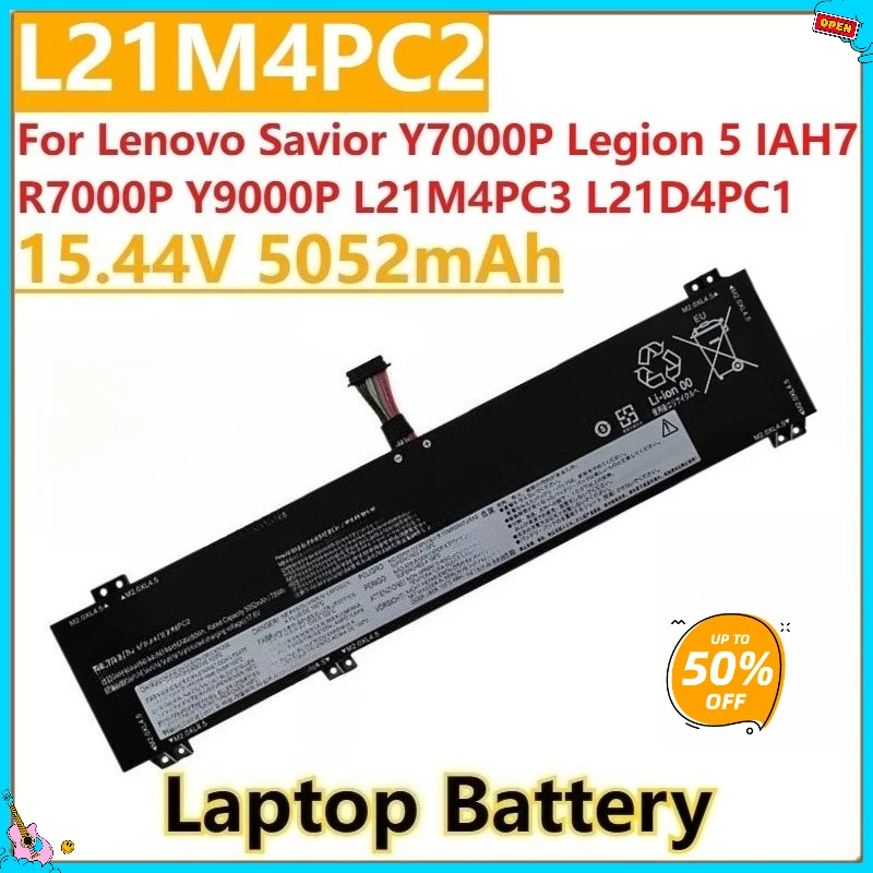 

Новый аккумулятор для ноутбука L21M4PC2 15,44 В 5052 мАч для Lenovo Savior Y7000P Legion 5 IAH7 R7000P Y9000P L21M4PC3 L21D4PC1 L21B4PC0