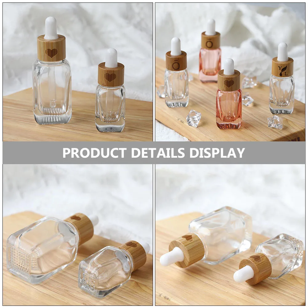 

3pcs Dropper Bottles Sub-packaging Travel Essential Oil Vials Glass Pipette Containers Reusable Lightweight Storage