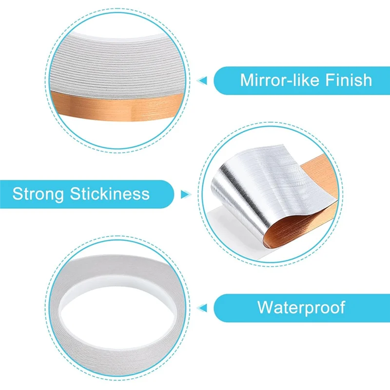 A19F-metalen tape, zelfklevende gemetalliseerde polyesterfolie tape waterdichte washi tape voor muren grafische kunst geschenken