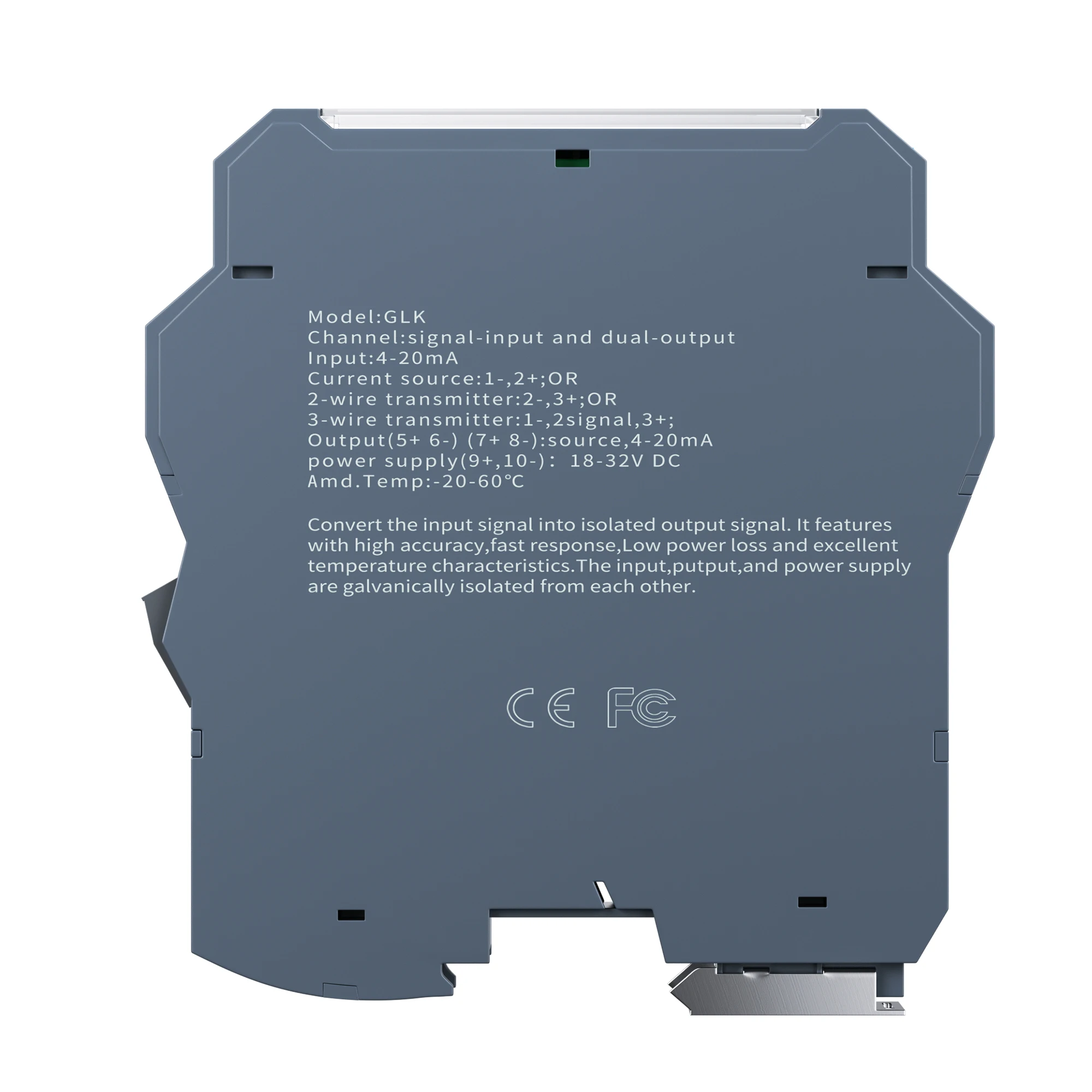 DC24V Low Temperature Drift 0-20mA to 4-20mA 0-10V 0-5V Signal Transmitter 1 In 2 Out 1 In 4 Out Signal Isolation Distributor