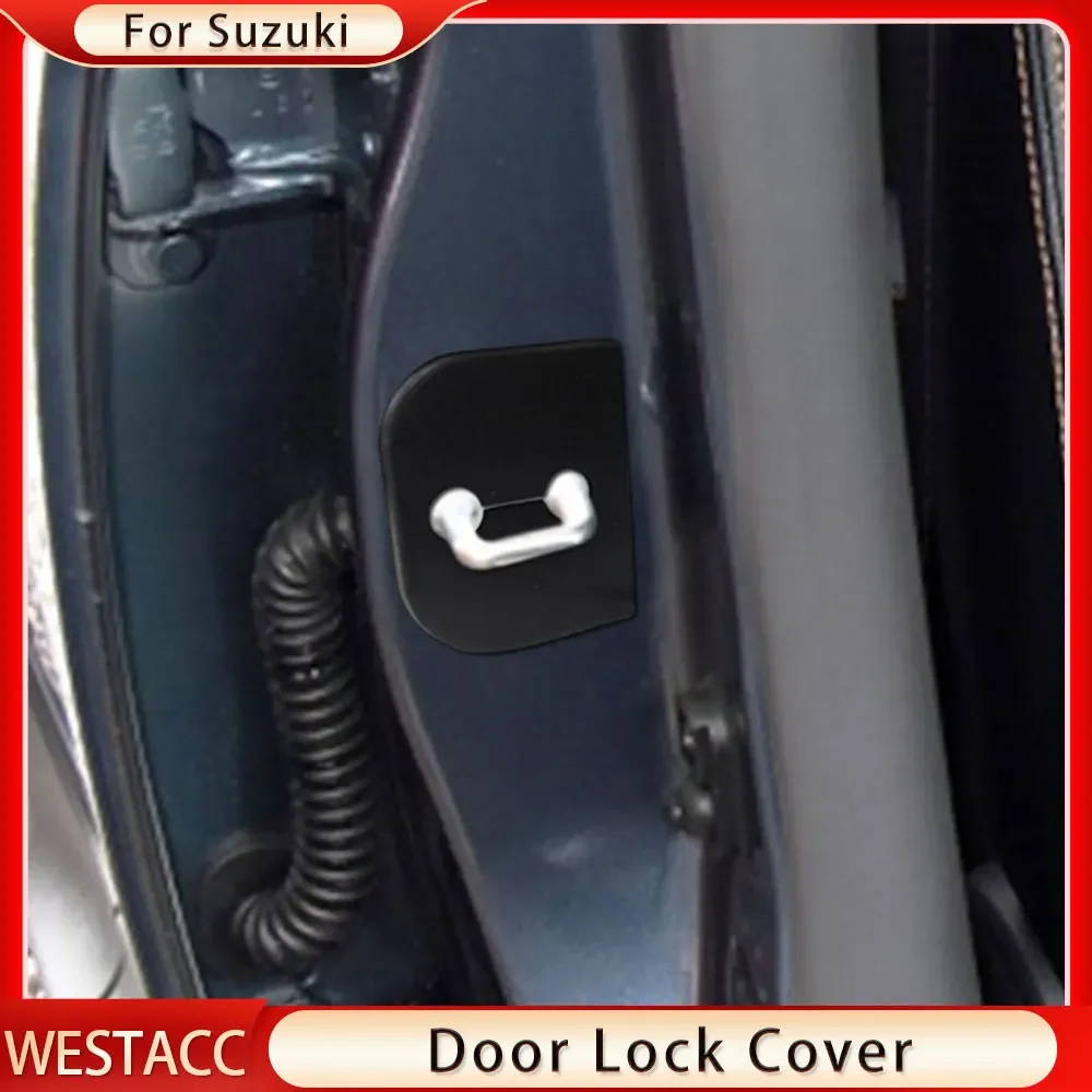 4Pcs ABS Car Anti-Rust Door Lock Cover Protection Cap Sticker for Suzuki Swift S-Cross Alto Splash SX4 Jimny Sierra Accessories