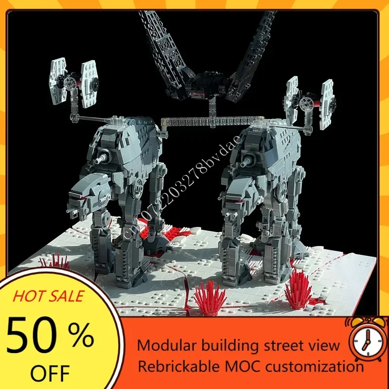 2687PCS Battle of Crait Space War Militaire MOC Ruimteschip Battle Model Custom Puzzels Architectuur DIY Onderwijs Model Speelgoed Gift