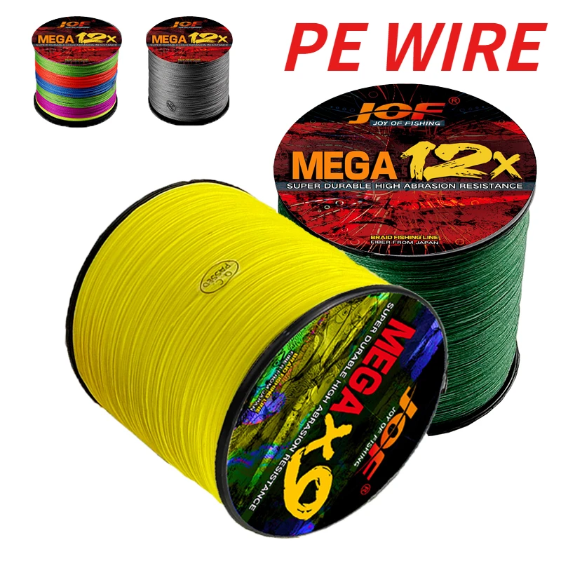 12/9 Strands Braided Fishing Line  Multifilament PE Main Wire Super Strong 20/24//25/30/35/39/40/50/65/77/80/92/100/120LB 1000M