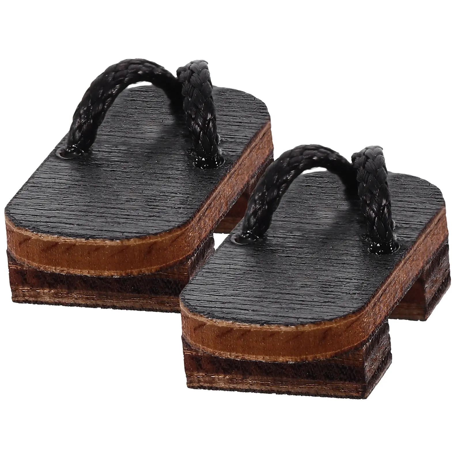 

1Pair Mini Wooden Clogs Sturdy Handcrafted Mini House Ornament Decorative Miniature Wooden Shoes for Dollhouse Scene Craft
