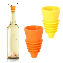 Flexible Flies Trap Funnel Reusable Silicone Pest Control Fruit Flies Catcher Killer Home Garden Kitchen Flytrap Fitting