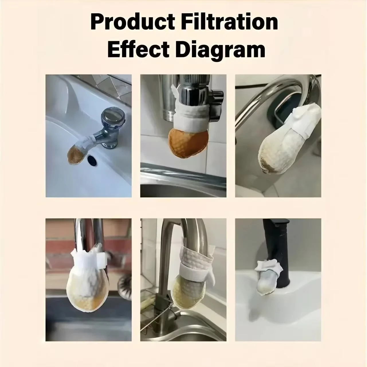 Faucet Filter Cover 50/100Pcs Disposable Water Purifier Sleeve for Tap Prevents Sediment with Bag image 5