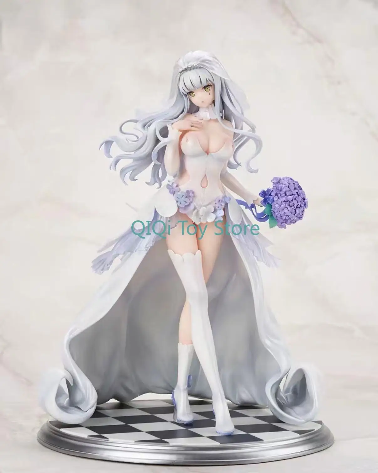 Girl's Frontline HK416 Moon Lead Tongxin Ver.1/7 Proportion Wedding Dress Style Purple Hydrangea Hand-made Height About 27cm