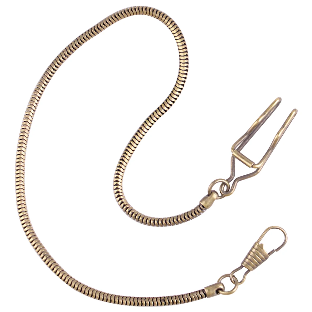 Creative Snake Shape Gold Silver Alloy Chain for Pocket Watch Holder