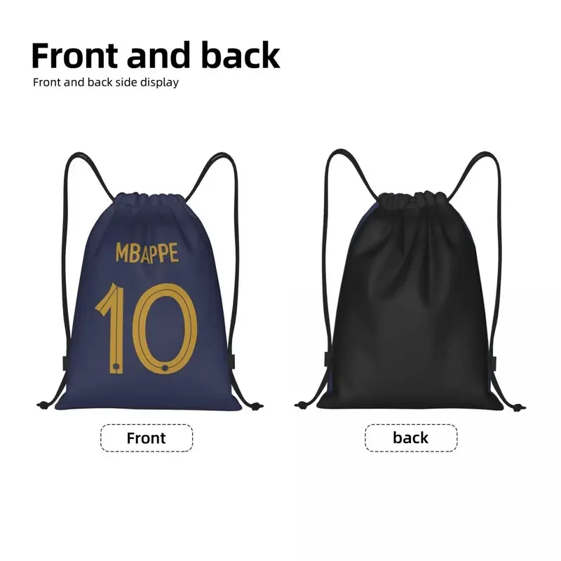 Custom Mbappes soccer drawstring backpack bags men women lightweight French km football gym sports sackpack sacks for traveling