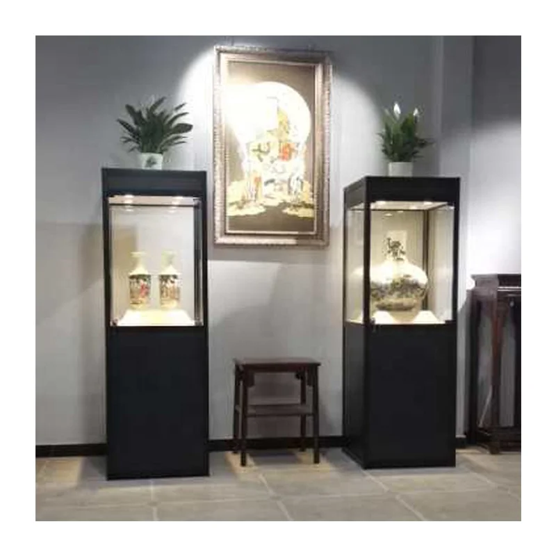 custom.Museum cultural display cabinet customexhibition cabinet with lamp metal glass display cabinet