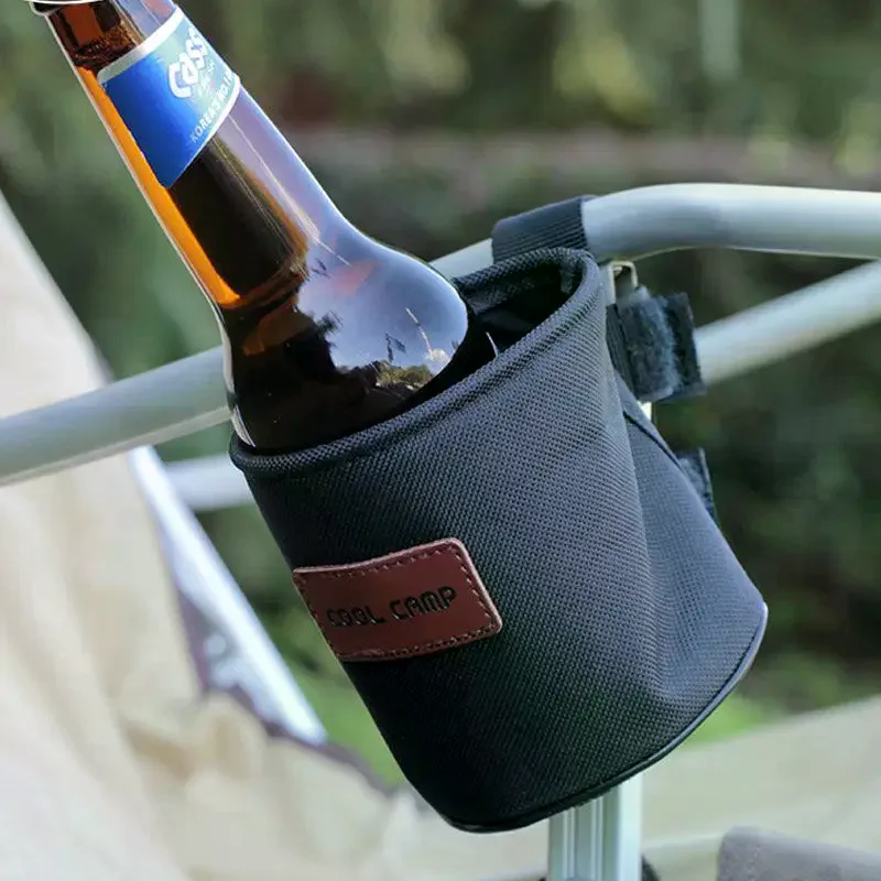 كرسي تخييم خارجي حامل أكواب يدعم كرسي الصيد صينية المشروبات لصيد الأسماك على الشاطئ والتخييم والنزهة حامل محمول