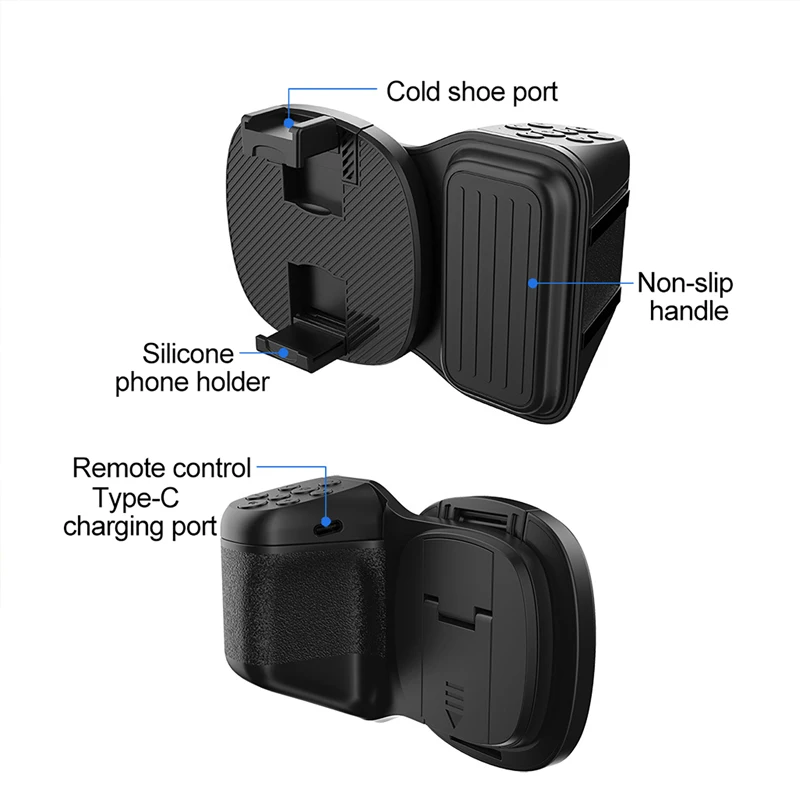 

Smartphone Bluetooth Handle Grip Selfie Stabilizer Handheld Stick Vlog Selfie Fill Light Photography Accessories