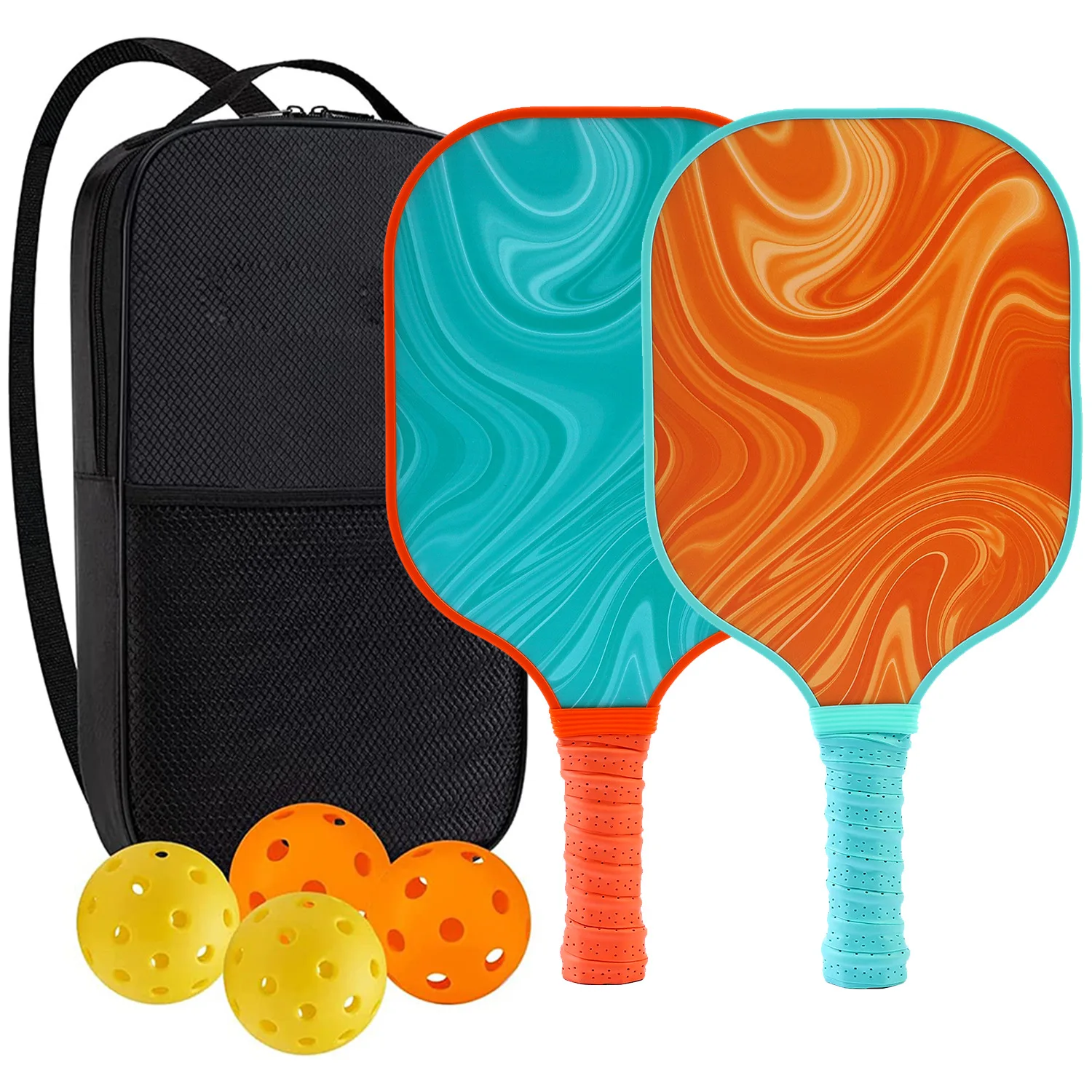 Pickle ball Paddel Set für 2024 neue Outdoor-Sport Fiberglas Silikon Ball Retriever Kühlt uch hohe Qualität