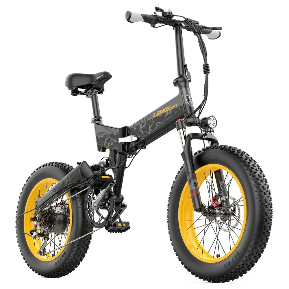 LANKELEISI X3000 Plus Folding Electric Mountain Bike 20*4.0 Inch Fat Tires 1000W Motor 48V 17.5Ah Battery 40Km/h Max Speed