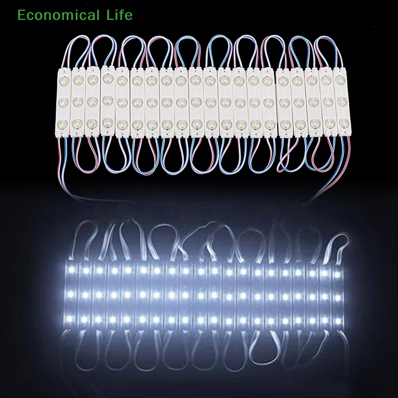 20pcs DC12V 2835 SMD 3 LED Module Injection Waterproof IP67 Decorative 2835 Hard Strip Bar Light Lamp Cool White