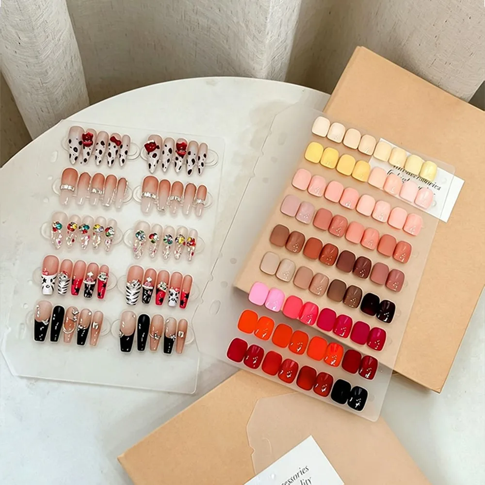 60/66/100pcs Transparent Double Size Adhesive Tape Press On Nails Display Stand Acrylic Nail Tips Showing Bar Glue Stickers Tool