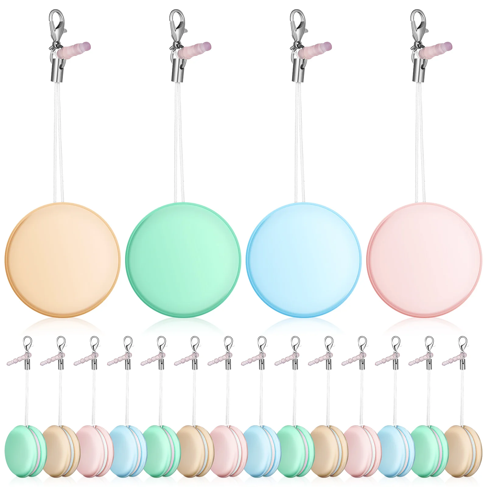 

18 Pcs Macarons Screen Cleaner Wipes Phone Cleaning Decorative Pendant Pp+silicone Mobile