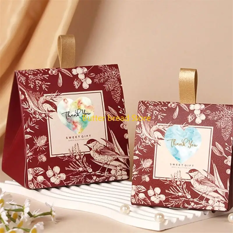 W89C 500COUNTS شكرًا لك ملصقات ختم القلب 1INC