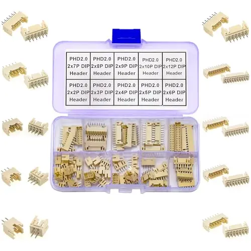 

PHD2.0 Dual Row DIP Header Jst 2mm Pitch IC Socket Plugs Adapter, JST-PHD 2 * DIP Header Through Hole Type Vertical Header