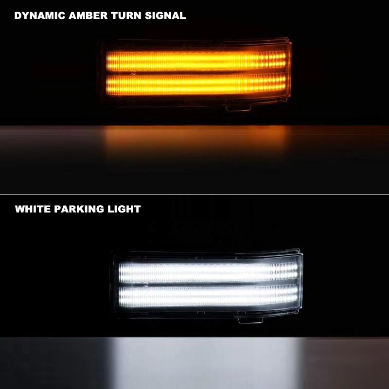 For GMC Sierra Chevrolet Silverado 1500/2500HD/3500HD Pickup Truck LED Side Mirror Lamp Dynamic Turn Signal White Parking Lights view 3