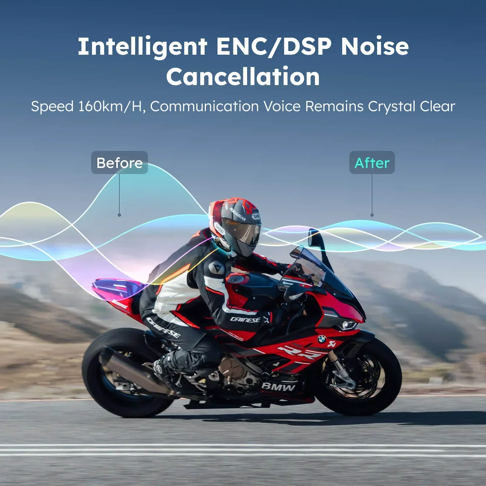 ASMAX Z1 Motorcycle Bluetooth Intercom, IP67 Waterproof Helmet Headset, 2 Chips 8-Core, HIFI Speakers, ENC, 42min Fast Charging