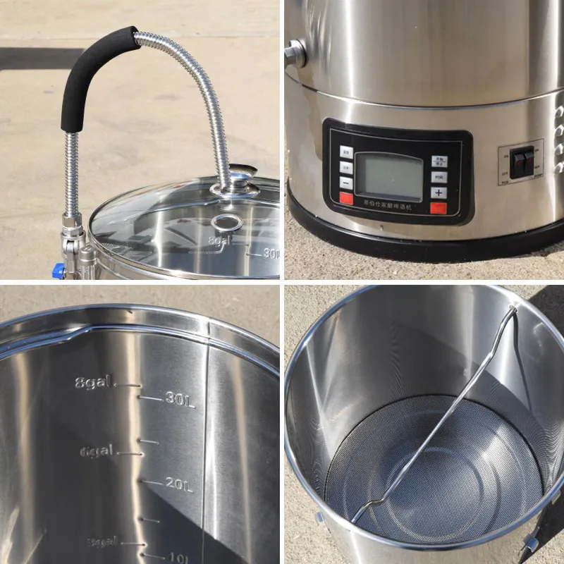 Small craft beer equipment all-in-one machine, household brewing equipment saccharification fermentation barrel tank puree