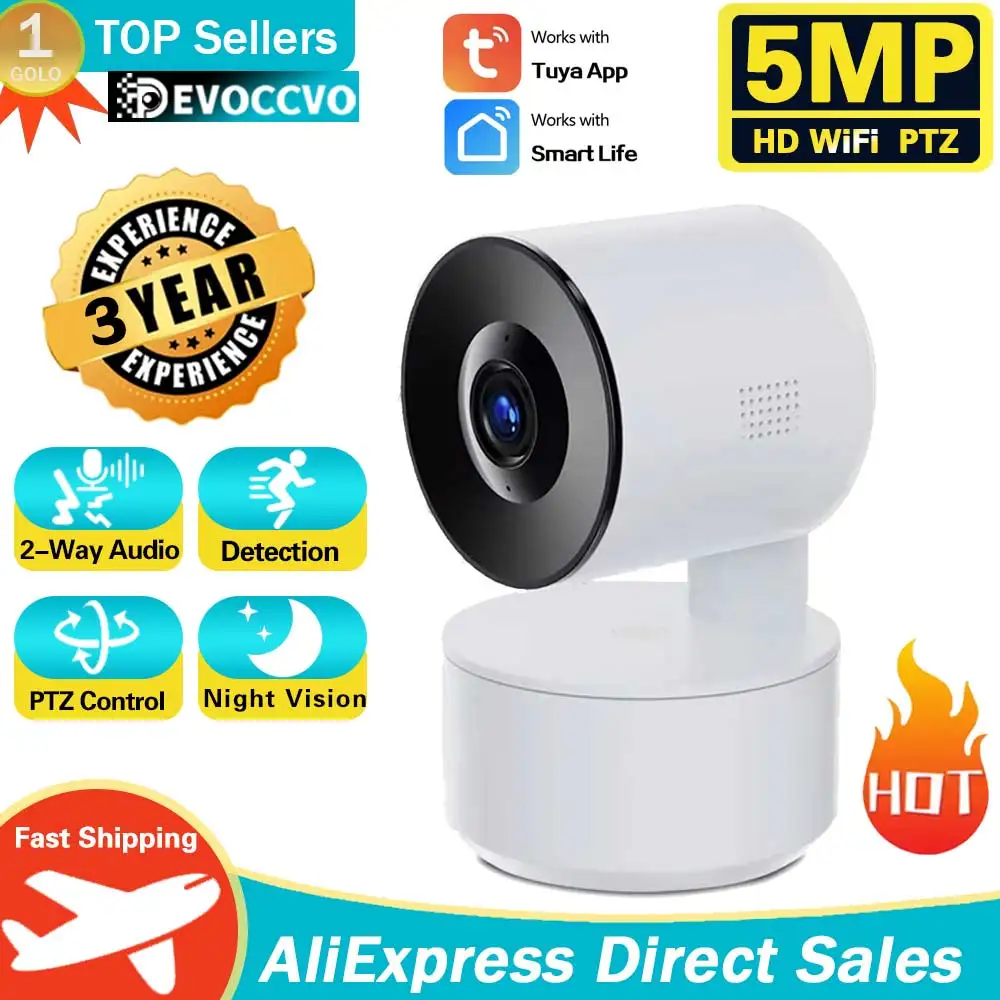 

5MP Mini WiFi IP Camera Indoor Wireless Home Security AI Human Detect CCTV Surveillance Cam Auto Tracking Tuya Smart Life