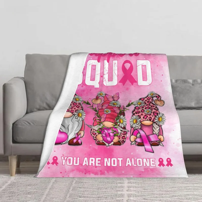 

I Wear Pink for Breast Cancer Awareness Throw Blanket for Couch Cozy Soft Sofa Chair Bed Throw Blankets