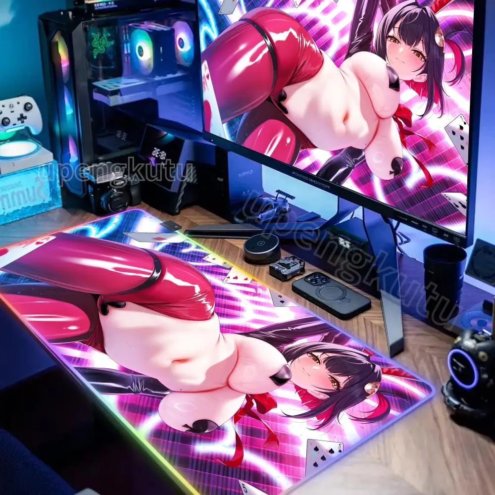

Hentai Anime Sexy Girls Big Boobs Mouse Pad RGB Backlit Mouse Pad Laptop Mouse Pad Laptop Gamer Computer Desk Gaming Accessories