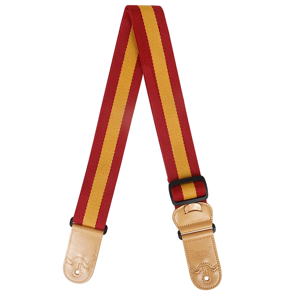 Sangle de guitare avec plectres et poche pour plectres, ceinture à rayures colorées, bandoulière pour guitare basse électrique acoustique