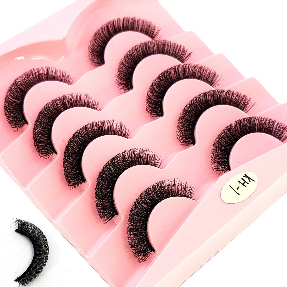 5/7ペアのナチュラルロング3D人工ミンクつけまつげつけまつげメイクアップミンクつけまつげエクステつけまつげショートアイラッシュ