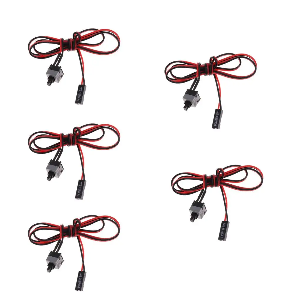 ATX Computer Power Cord 50cm Soft Touch Button Switch Cable for Reset on Off PC Desktop Case Panel Upgrade