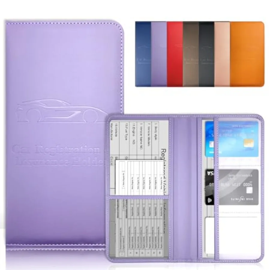 

Car Registration and Insurance Holder with Magnetic Closure for Glove Box Organizers Car Document Holder Car Document Organizer