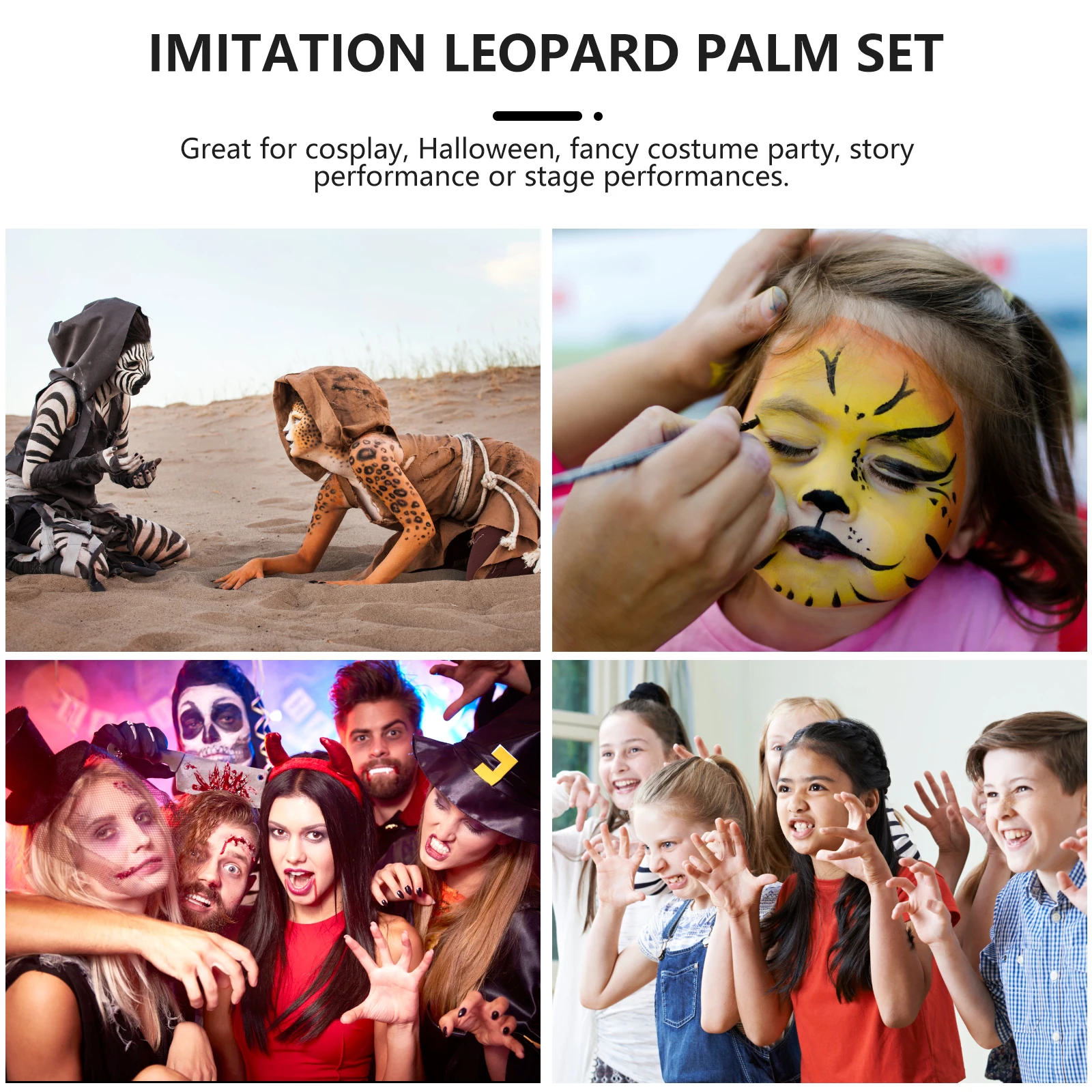 

Leopard Paw Gloves Furry Claw Mittens Women Cosplay Halloween Costume Stylish Attractive Protection