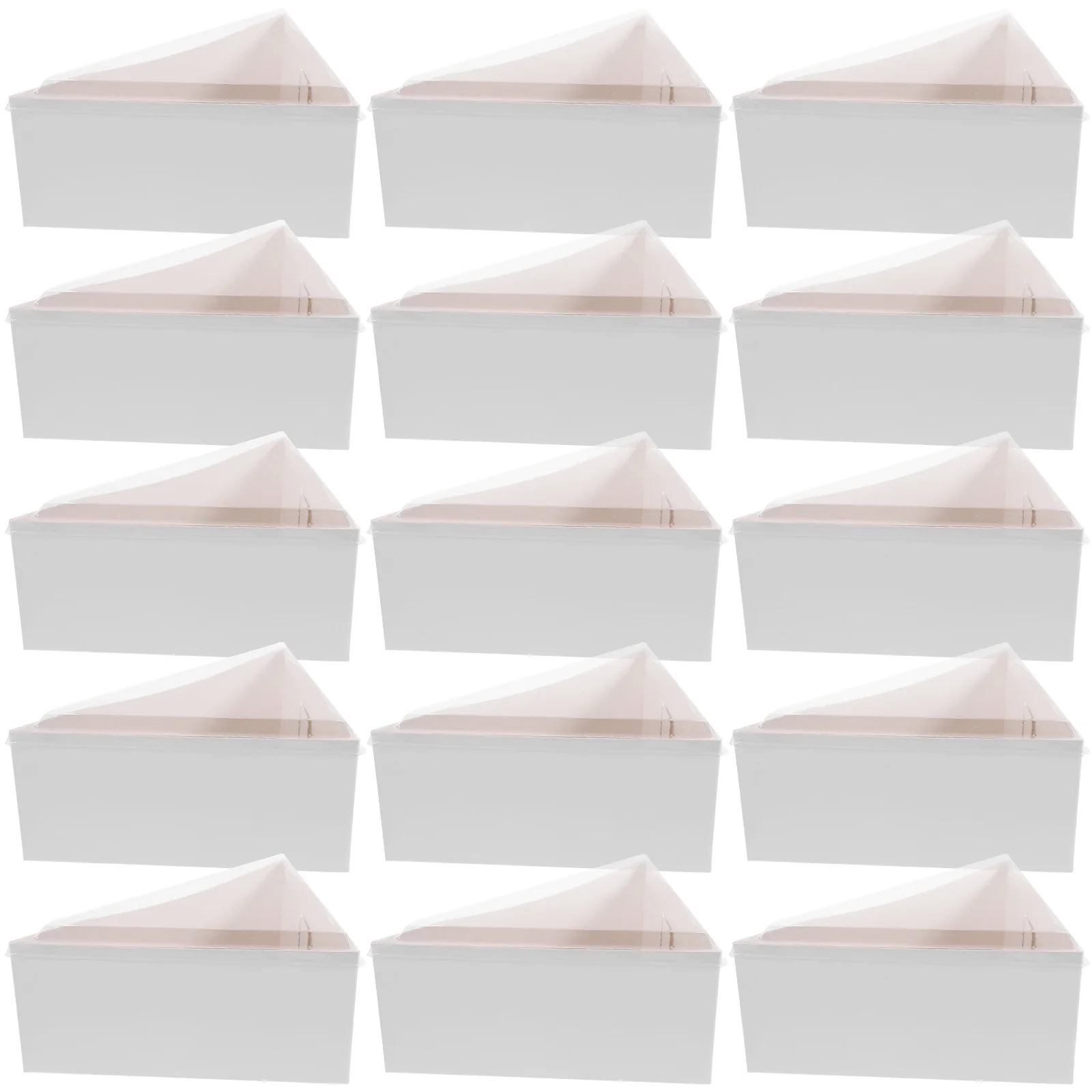 

50 Sets 13.6X8.5X6.5cm Thickened Triangle Pizza Boxes White Cake Slice Boxes with Transparent Lid for Bakery Gift Packaging