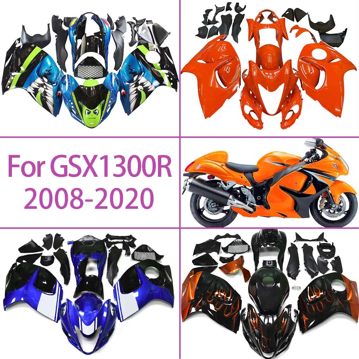 

Обтекатели GSXR 1300 2008-2020 гг., индивидуальный дизайн для Suzuki GSXR1300 08-20 годов, литой под давлением комплект обтекателей