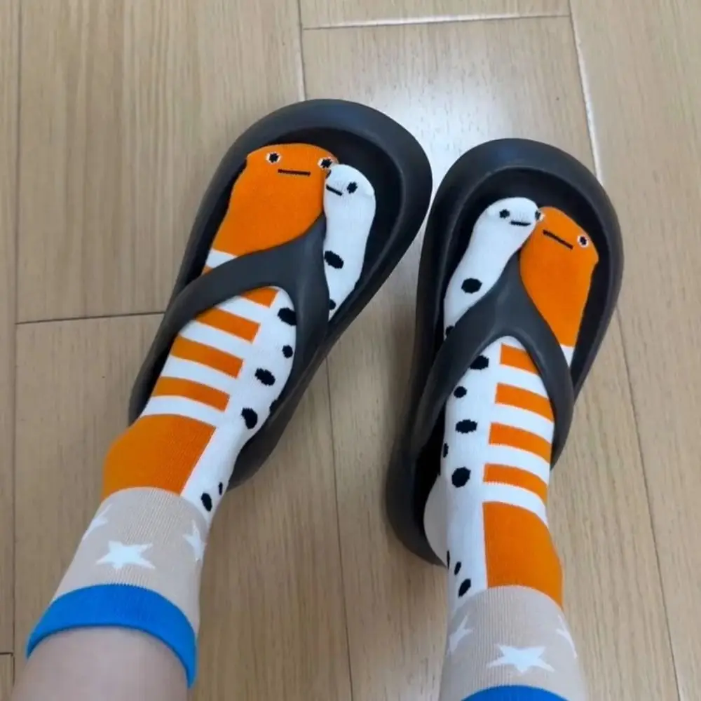 1pair Fashion Breathable Tabi Socks Casual Soft Fish Pattern Socks Short Socks Unisex