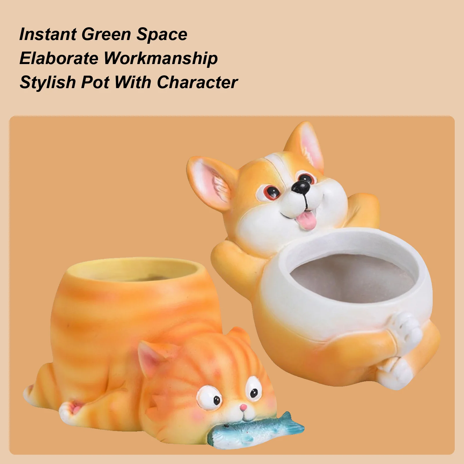 

Outdoor Animal Planter Cute Animal Shaped Flower Planter Resin Decorative Cartoon Garden Vase For Home Lawn Indoor Living Room